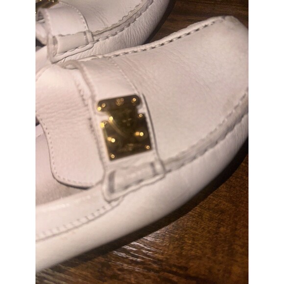 Women’s Louis Vuitton Leather Driving Flats Size 35.5 Size 5 Gold Loafer White - Picture 5 of 8